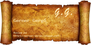 Gerner Gergő névjegykártya